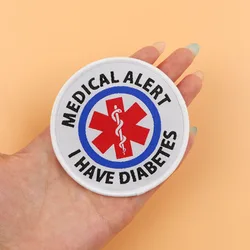 Parche bordado de alerta médica "I Have Diabetes", parches termoadhesivos para planchar para ropa, insignias para coser DIY