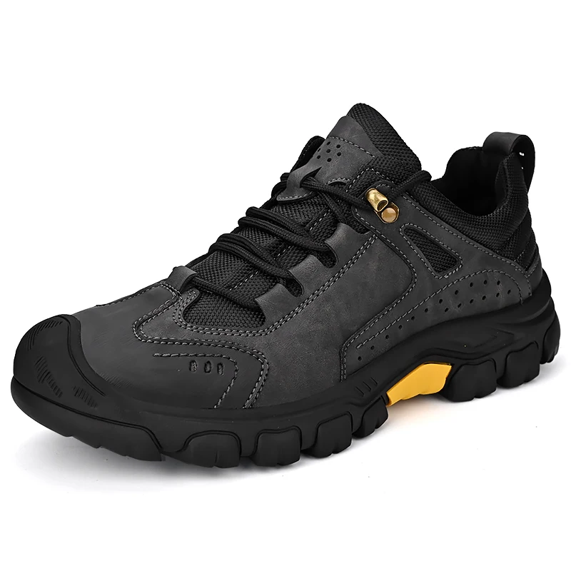 HIKEUP, cómodas zapatillas de Trekking para hombre, zapatos masculinos, suela de goma impermeable, zapatos de senderismo de alta calidad, antideslizantes resistentes al desgaste