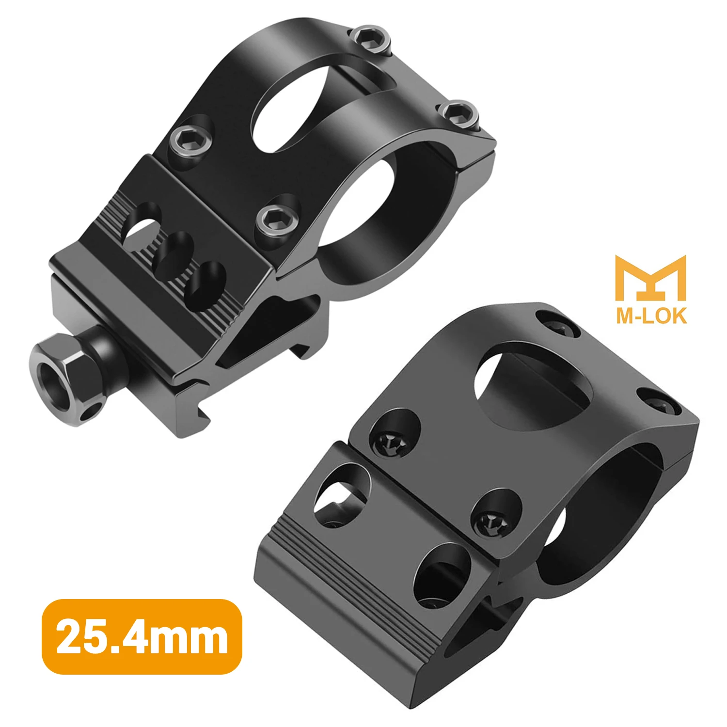 Linterna táctica compensada de liberación rápida de 25,4mm, montaje de alcance, riel Picatinny de 20mm, mira de 45 grados, accesorios para pistola de caza Airsoft