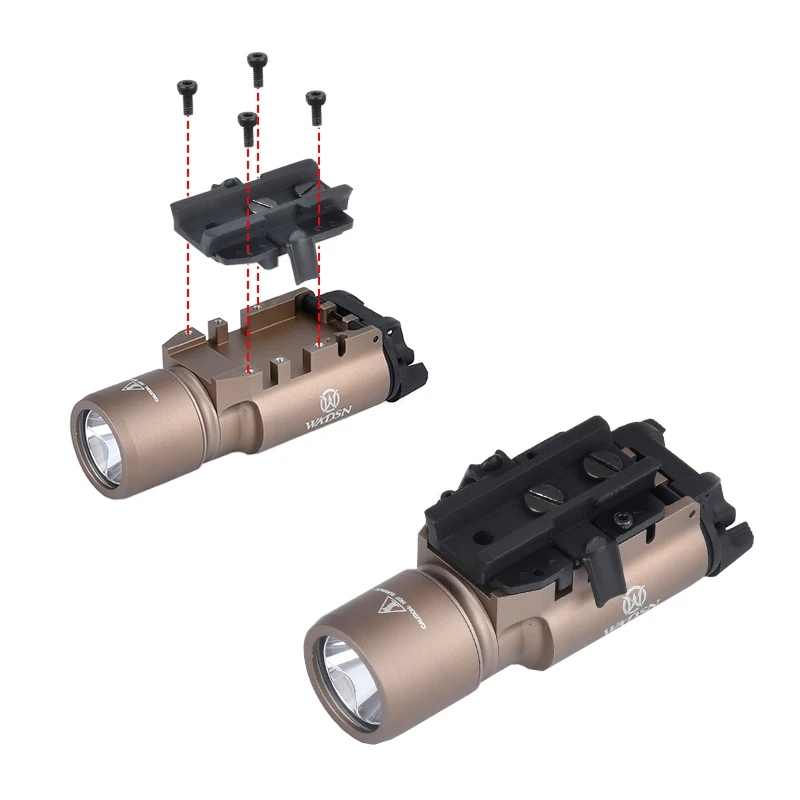 WADSN-Adaptador de luz de explorador Surefir X300 X300U para casco rápido Opscor, Riel de arco táctico Airsoft, linterna de caza, luz de casco - imagen 4