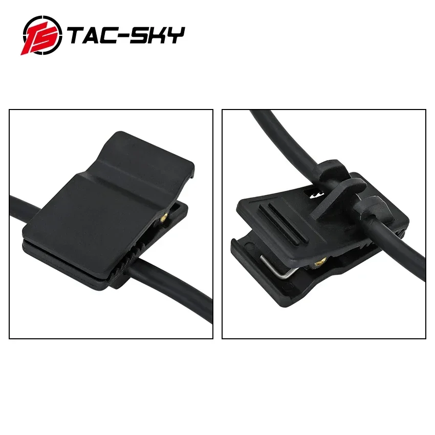 Accesorio de auriculares tácticos TS TAC-SKY, juego de cables Y para caza al aire libre, Compatible con U94 PTT para micrófono Pelto PTT y COMTA - imagen 3