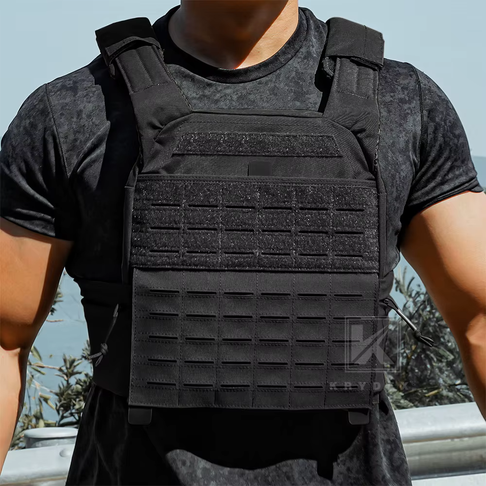 Krydex Chaleco Táctico MOLLE Portaplacas con Correas Ajustables
