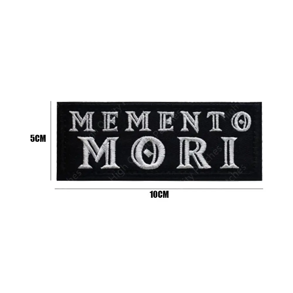 Memento Mori-Parche bordado de advertencia, emblema táctico, brazalete, aplique de calavera y huesos, insignia táctica conmemorativa - imagen 4
