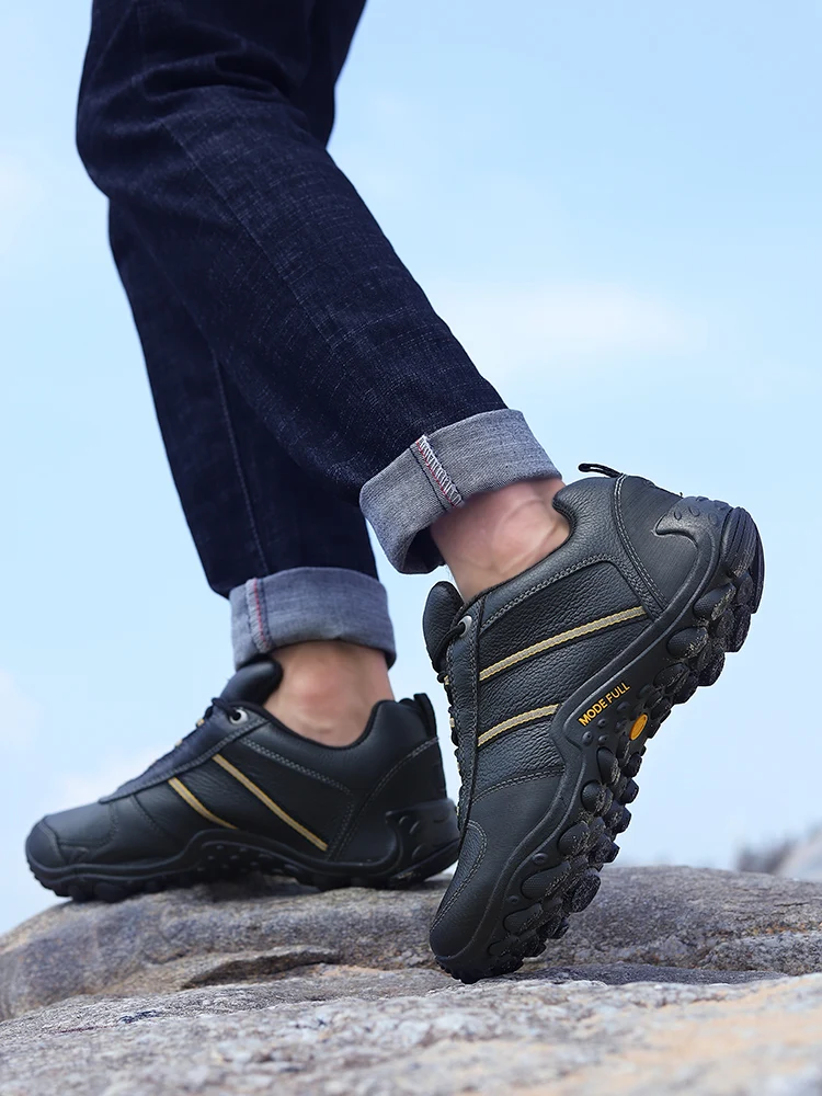 Zapatos de senderismo de cuero de vaca para hombre y mujer, botas de caza, zapatos de trekking impermeables para exteriores, escalada, montaña, caminar, viajes, zapatillas de tobillo - imagen 4