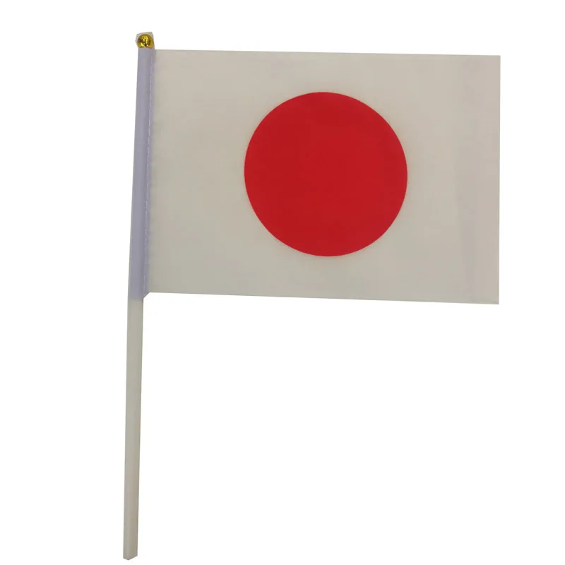 Banderas de Japón para agitar a mano, 14x21cm, 10 unidades por lote, venta al por mayor