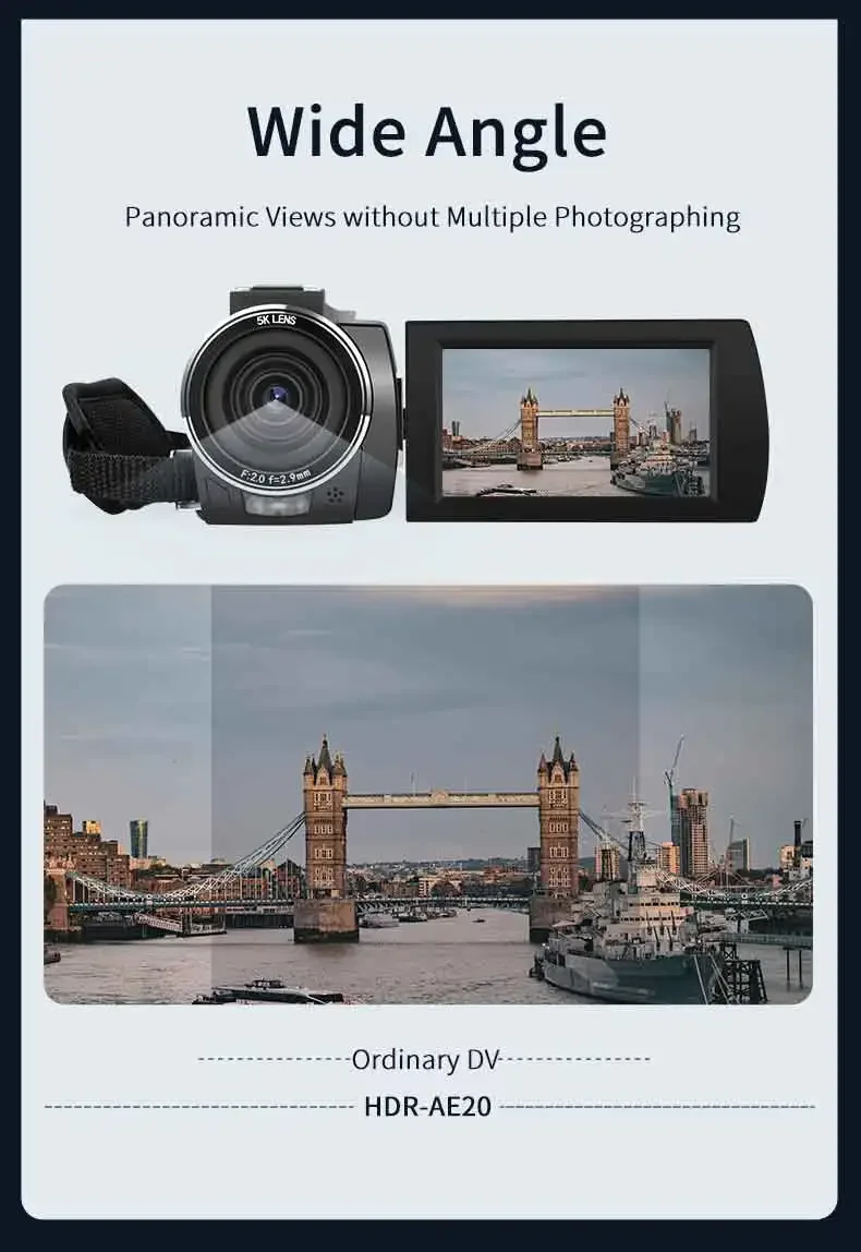 Videocámara inalámbrica 5K UHD, cámara Vlog con Wifi, Zoom Digital 18X, visión nocturna infrarroja, Camaras para grabación YouTuber - imagen 3