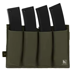 KRYDEX-bolsa táctica cuádruple elástica Mag, soporte de bolsa abierta SMG MOLLE para revistas MP5/MP7/Kiss, equipo veterinario de caza