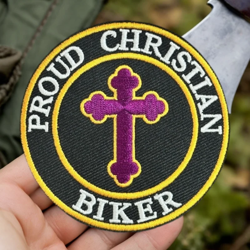 Parche bordado de cruz de Jesús, chaleco táctico, gancho y bucle, sombrero, insignia de moral, mochila, pegatinas decorativas, parches para brazalete para ropa - imagen 2