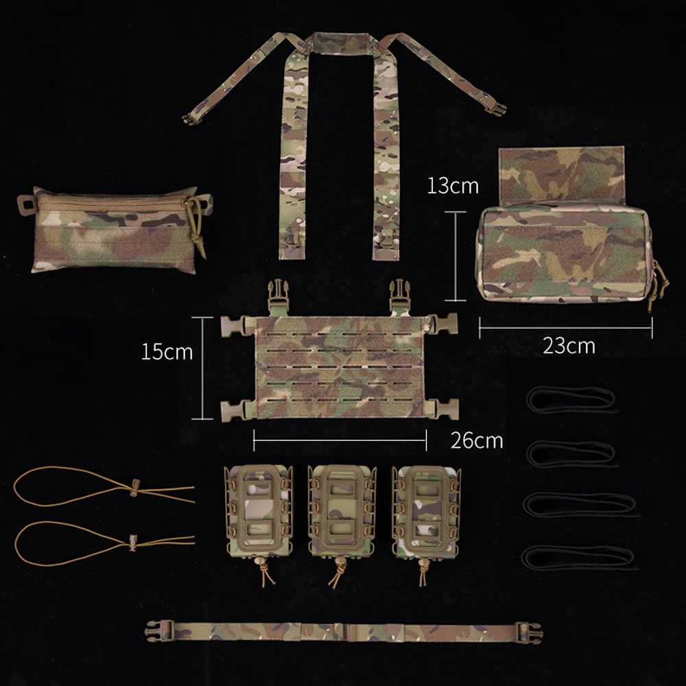 Chaleco táctico de aparejo para el pecho, sistema Molle, bolsa para revistas, bolsa de descarga ligera, chaleco Militar Airsoft, accesorios de ropa de caza - imagen 2