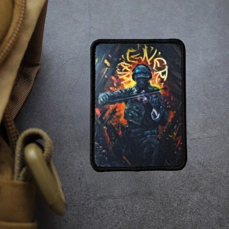 Parche de impresión táctica para músicos, insignia de moral con gancho y bucle militar, accesorios de decoración para mochila, apliques adhesivos para ropa - imagen 5
