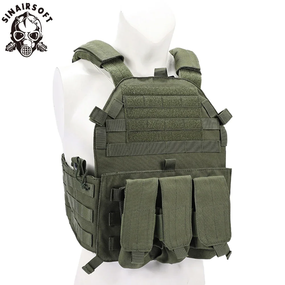 SINAIRSOFT-chaleco táctico Molle Airsoft, armadura corporal de combate, portador de placa con bolsas para revistas, chalecos de caza - imagen 2