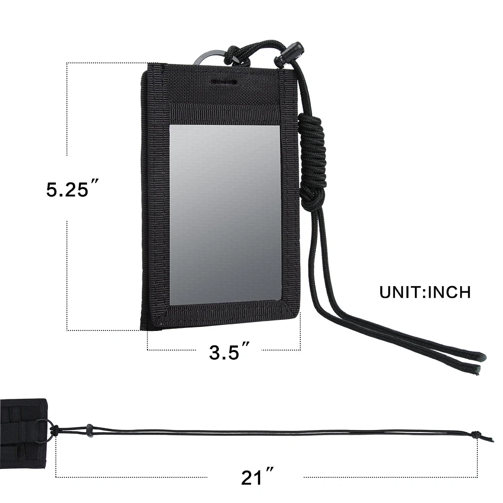 EXCELENTE ELITE SPANKER tejón táctico titular de la identificación Vertical cordón tarjeta archivo colgante titular ajustable tarjetero - imagen 2