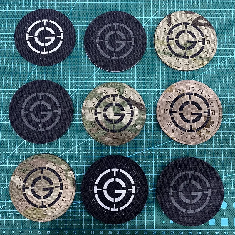 Brazalete de nailon mate, parche redondo cortado con láser, 3 pulgadas, GBRS - imagen 5