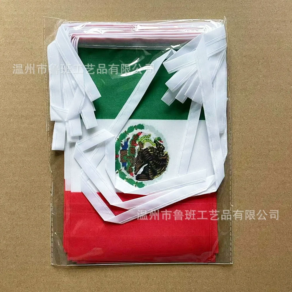 Banderines SKY FLAG de México, 14x21cm, 20 unidades por paquete, banderas de cuerda de México, banderín, pancarta, Festival, fiesta, vacaciones para decoración - imagen 3