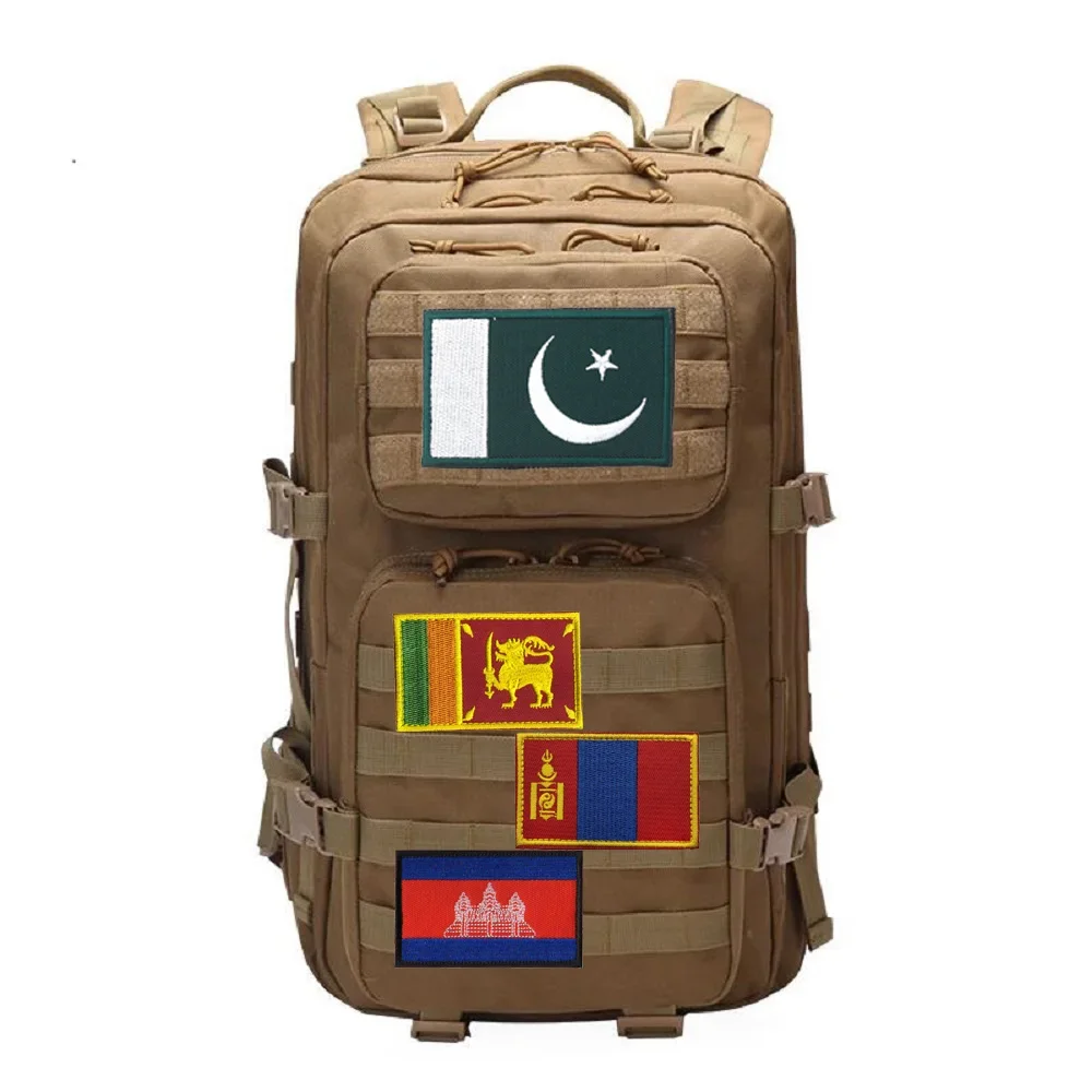 Insignias de accesorios para bolsos al aire libre, brazaletes asiáticos y europeos, banderas bordadas, parches de mochila para ropa - imagen 3