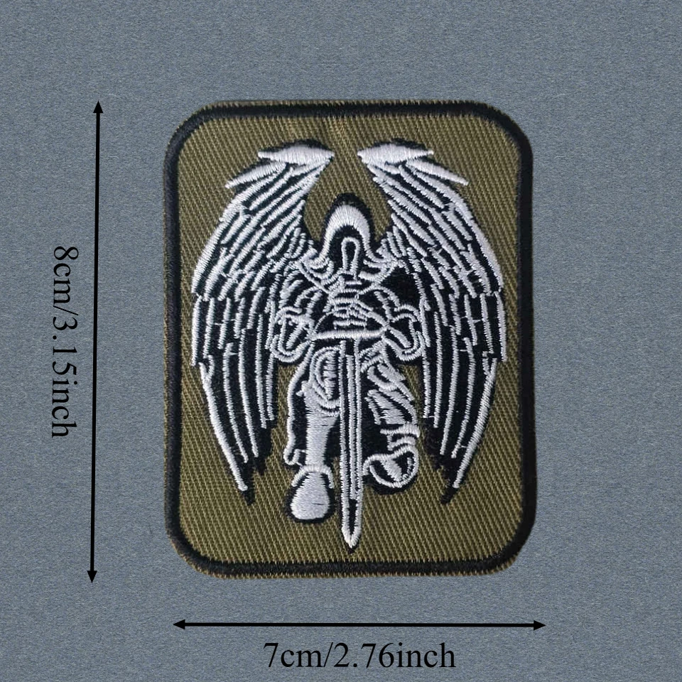 Parche táctico bordado San Miguel – Insignia con velcro para uniforme - imagen 3
