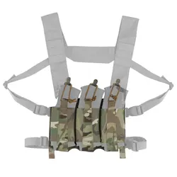 Portacargadores Táctico Triple Elástico con Gancho en G para Cargadores de 5.56/7.62, Bolsa para Cargadores M4, Chaleco Táctico para Airsoft, Placa Frontal, Chaleco de Caza