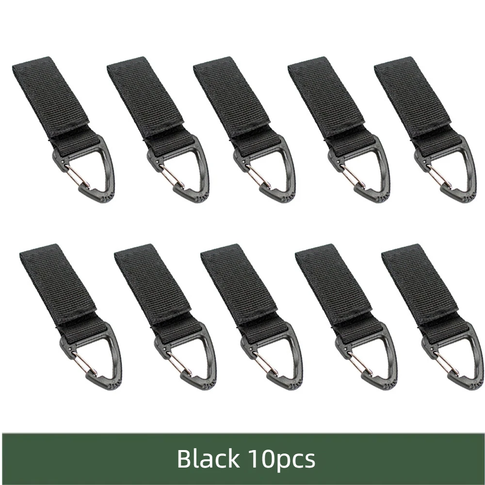 Clips tácticos multifunción de nailon, juego de 1/5/10 Uds., hebilla de mosquetón para mochila, cinturón, llavero, gancho de correas para acampar y hacer senderismo - imagen 4