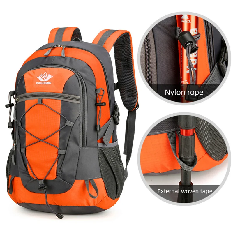 Bolsa de Montañismo de 35L, mochila impermeable para deportes al aire libre, mochila de escalada, viaje, Camping, senderismo, mochila grande de fin de semana escolar - imagen 4