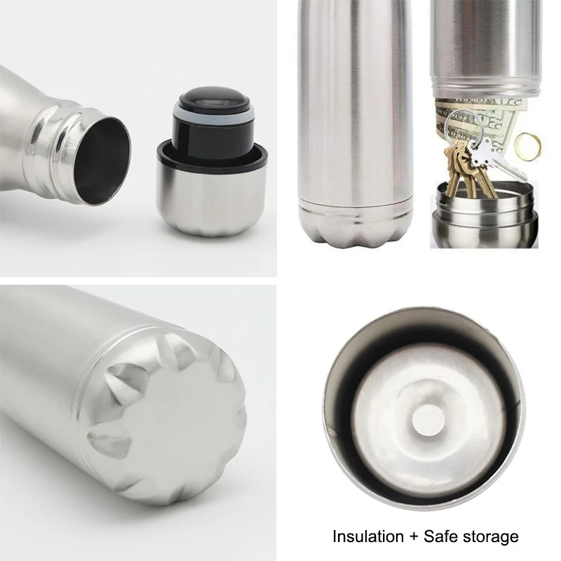 Caja fuerte oculta secreta para botella de agua de acero, caja fuerte para dinero, caja fuerte oculta, compartimento de almacenamiento para tarjetas, llaves y efectivo - imagen 5