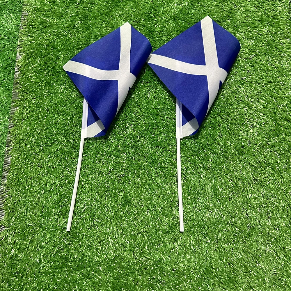 BANDERA SKY 21*14cm Banderas escocesas onduladas a mano con poste de plástico para actividades deportivas decoración del hogar - imagen 3