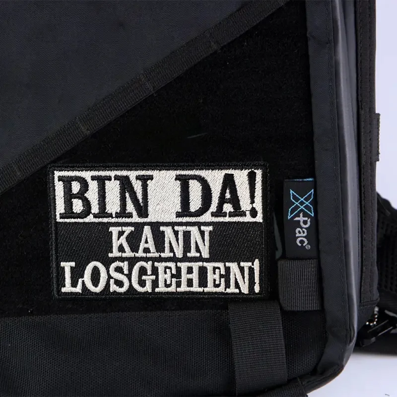 ¡BIN DA! ¡ KANN LOSGEHEN! Parche insignia de moral militar bordado gancho y bucle mochila ropa pegatina decorativa brazalete - imagen 2