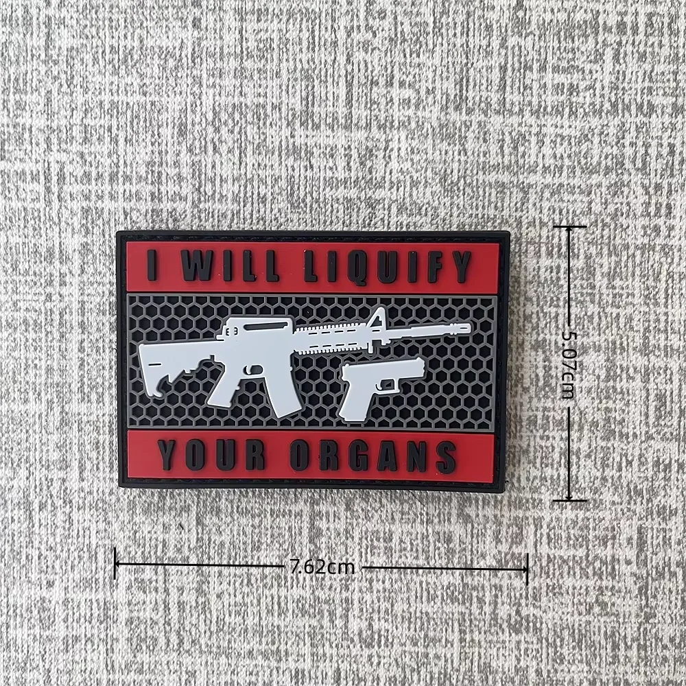 Insignia de moral militar de obús de PVC M777, parche táctico de mochila, pegatina de calavera de gancho y bucle, liquitus órganos, tiro de pistola - imagen 3