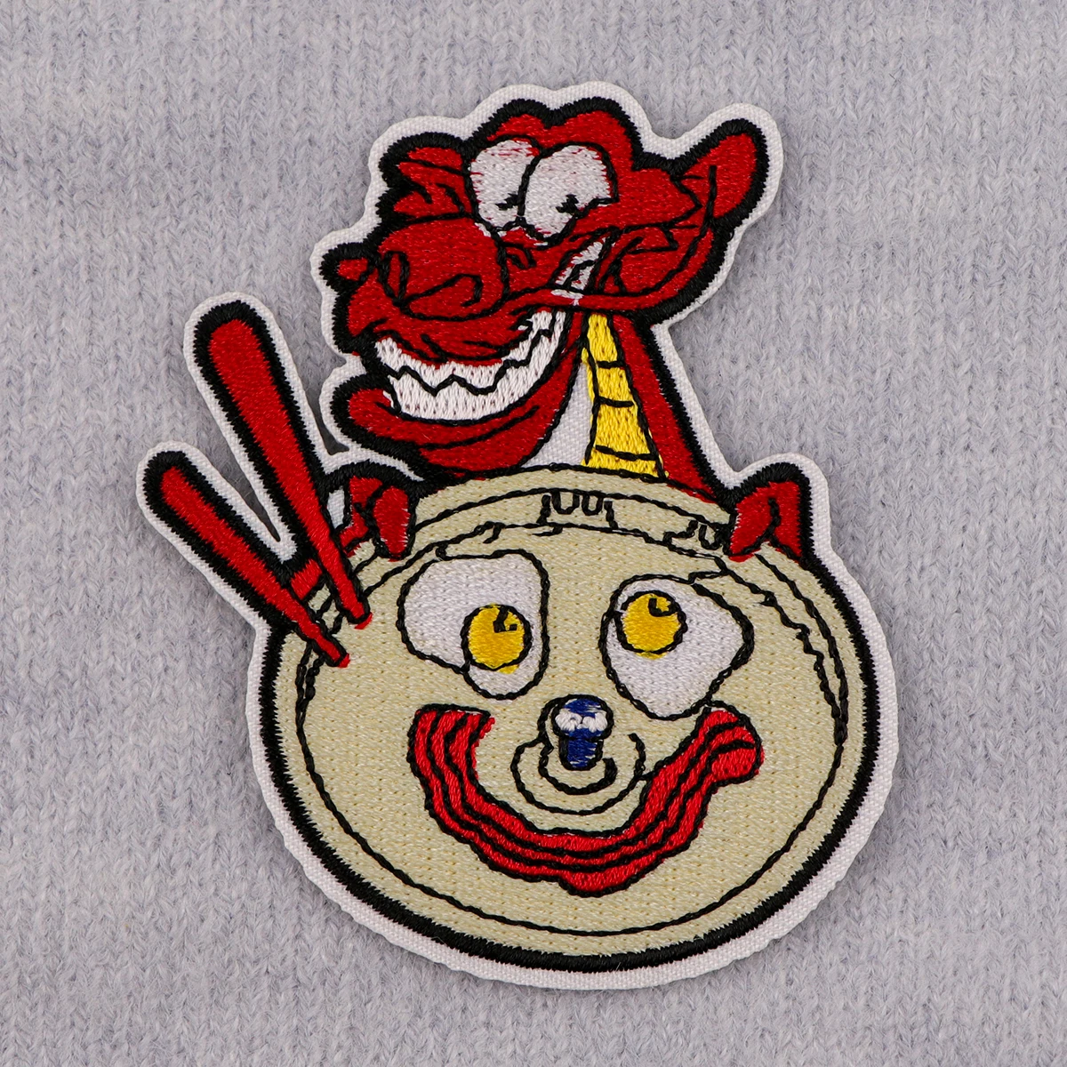 Parche bordado de dragón Mushu, parches termoadhesivos de dibujos animados para planchar para ropa, insignias para coser películas DIY - imagen 3