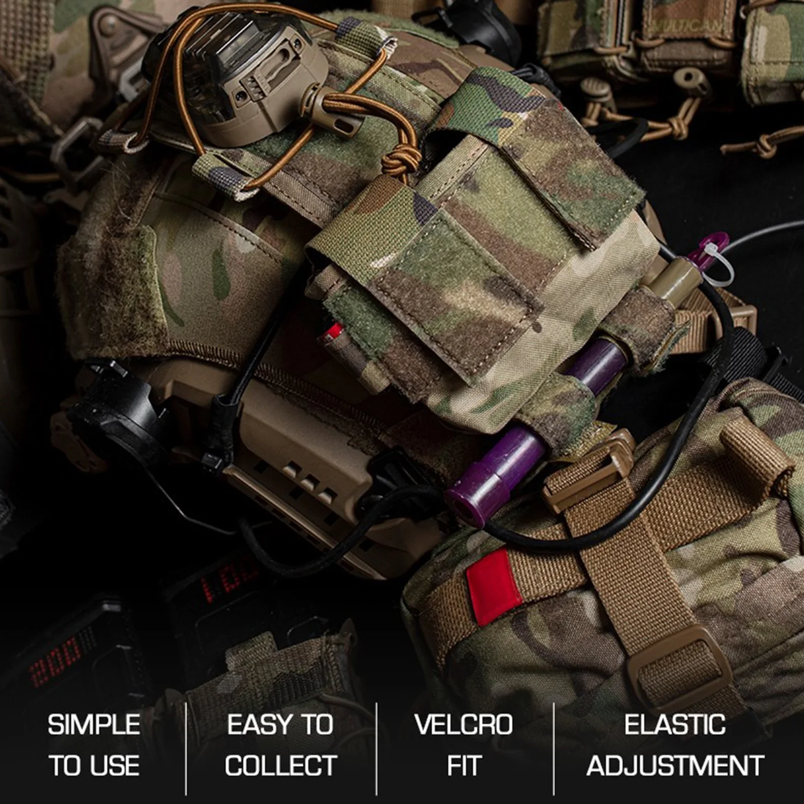 Bolsa trasera táctica para batería de casco MK2, bolsa de equilibrio para casco Airsoft, accesorios para contrapeso de casco de Paintball - imagen 2