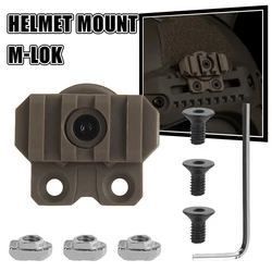 Riel de M-LOK para montaje en casco, ajustable para fijar la luz del casco, rotación de 360 grados, 3 ranuras, riel accesorio para casco Picatinny Airsoft