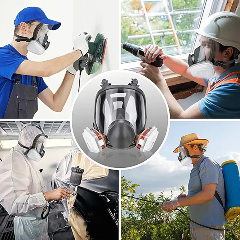 Adecuado para múltiples escenarios 6800 Máscara antigás de cara completa: antivaho, a prueba de polvo y protección contra formaldehído | Seguridad industrial - imagen 5