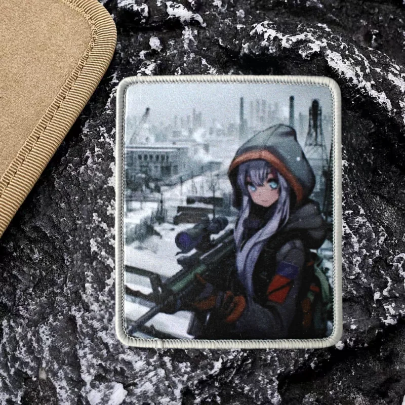 Parche con estampado de Anime de primera línea para niña, insignia de moral táctica con gancho y bucle, pegatinas decorativas para mochila, parches para brazalete para ropa - imagen 4