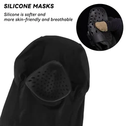 Máscara de esquí transpirable pasamontañas-cubierta facial completa de silicona suave para deportes de invierno, ciclismo y exteriores, estilo Ninja ajustable multicolor