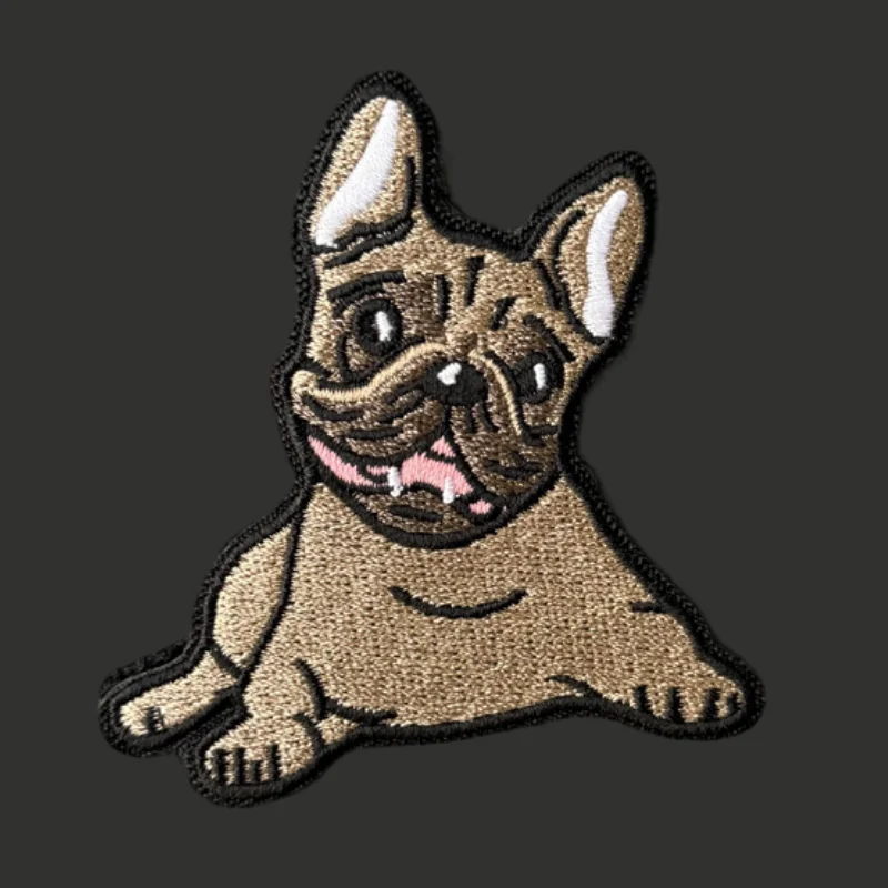 Parche táctico bordado Bulldog – Insignia moral militar con velcro - imagen 2