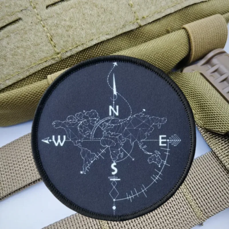 Parche de impresión "Bússola de viaje", chaleco táctico, insignia de moral con gancho y bucle, pegatinas decorativas para mochila, parches para brazalete para ropa - imagen 5
