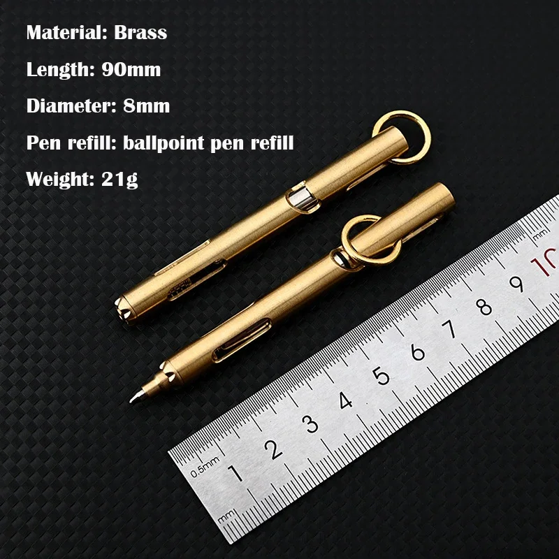 Bolígrafo táctico EDC de latón – Llavero bolt action para exteriores - imagen 4