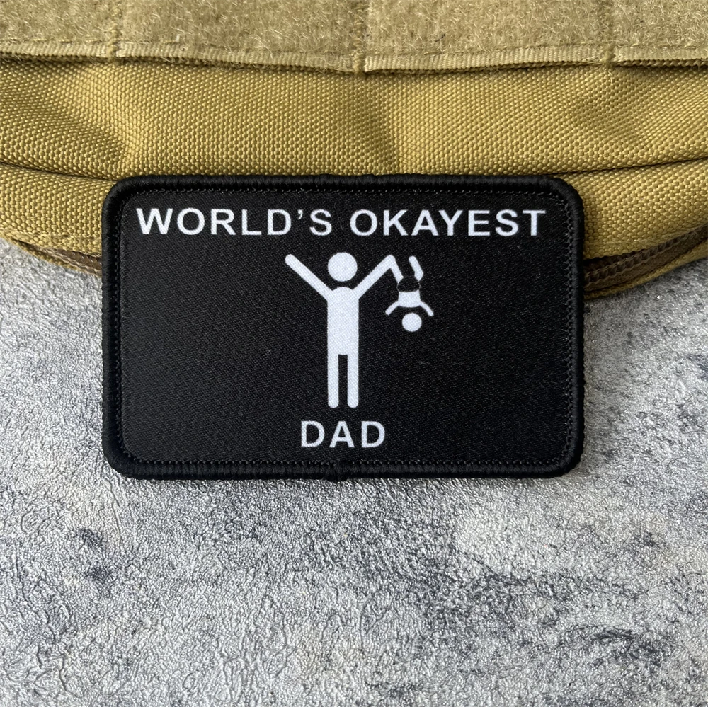 Brazalete militar para papá más bueno del mundo, parche impreso, insignia de moral táctica, gancho y bucle, accesorios para mochila al aire libre, pegatina - imagen 4