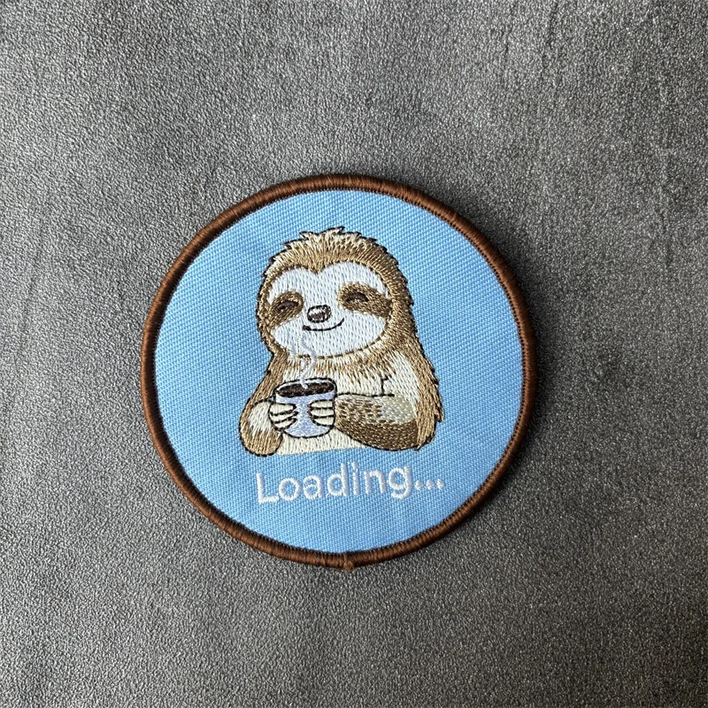 Parche táctico bordado perezoso y ardilla terrestre velcro para ropa - imagen 4