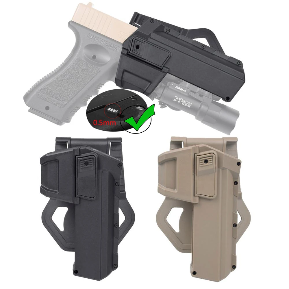 Pistoleras tácticas clásicas Glock 17, 18, 19 para X300, X400, arma, linterna, Airsoft, Colt, M1911, P320, funda para pistola de cintura
