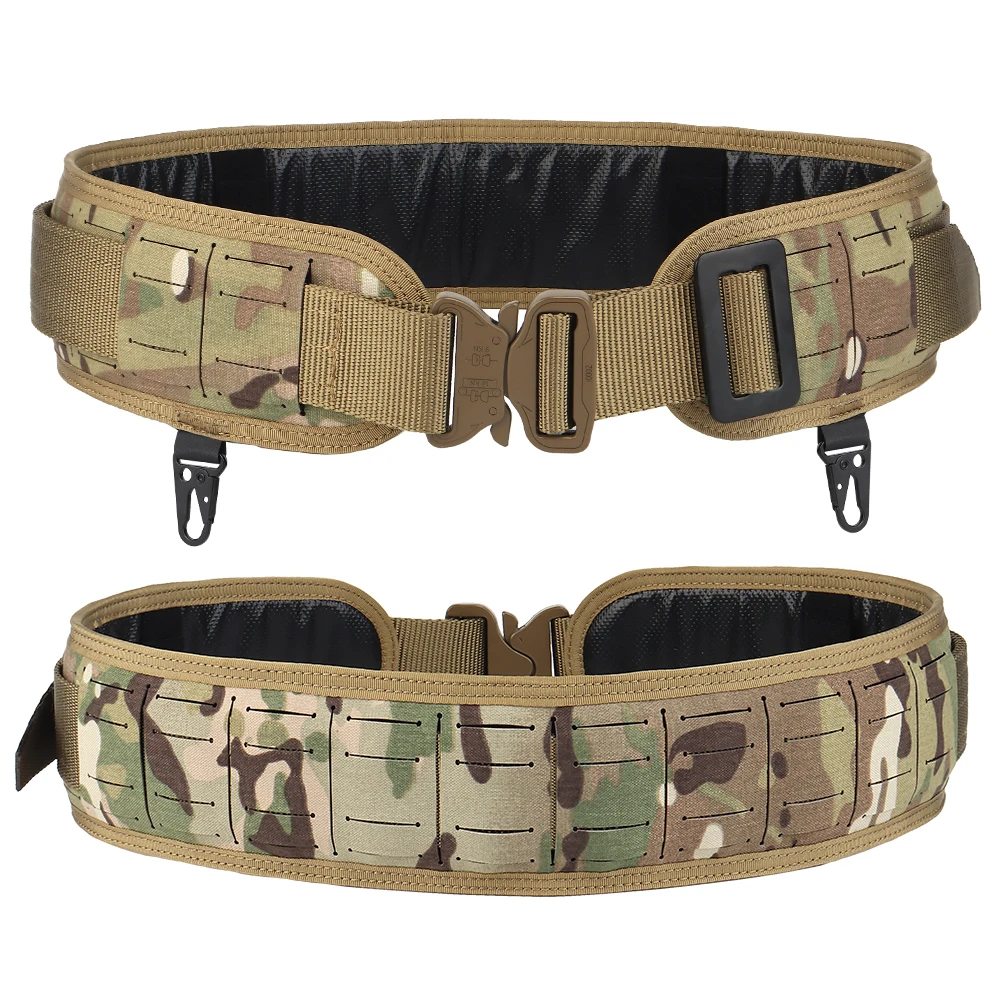 Cinturón táctico Molle, cinturón de batalla acolchado con hebilla de liberación rápida de Metal para aplicación de la ley, caza, tiro, CS Wargame - imagen 2