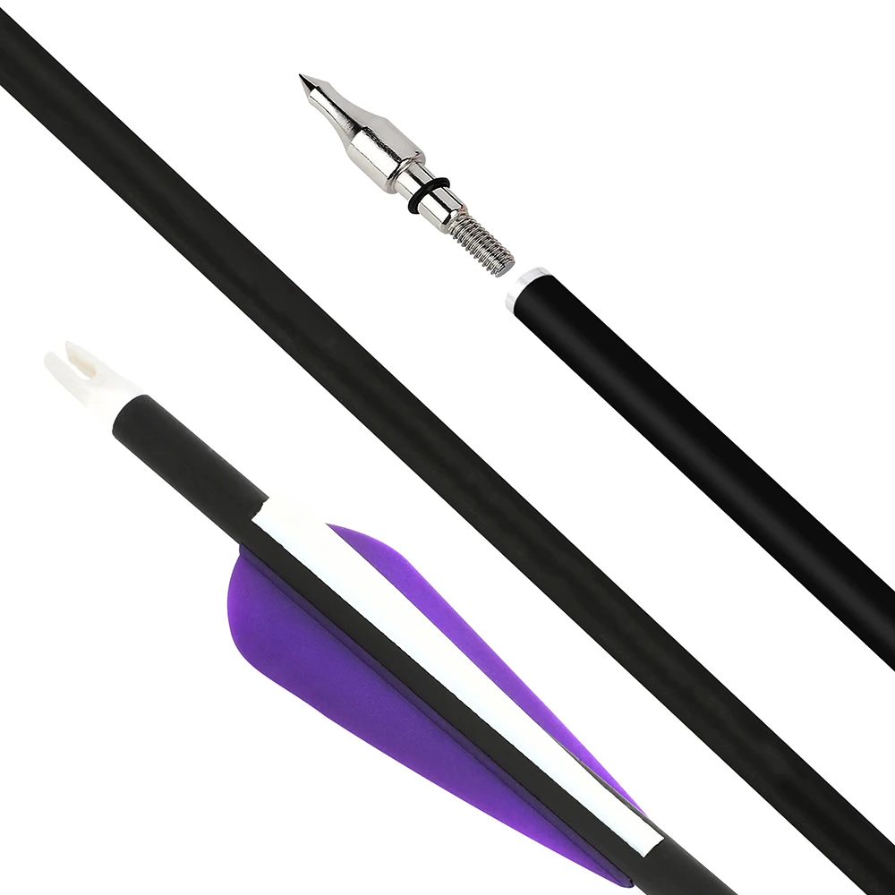 6/12 Uds 31,6 "tiro con Arco flecha de carbono mezclado columna vertebral 500 plumas de goma en forma de lágrima ID 6,2mm OD 7,8mm arco caza tiro deporte - imagen 5