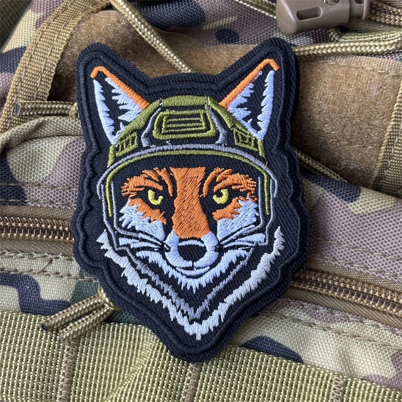 Parche bordado de lobo militar táctico para ropa, insignias de moral, parches de gancho, pegatinas para mochila - imagen 2