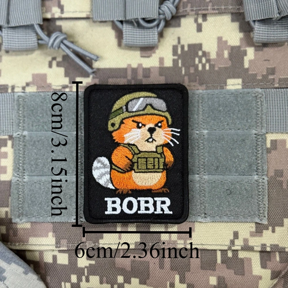 BOBR parche táctico bordado castor con velcro para MOLLE - imagen 4