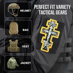 Orar a Dios para resucitar la cruz parche impreso táctico gancho y bucle moral insignia mochila pegatinas brazalete parches para ropa