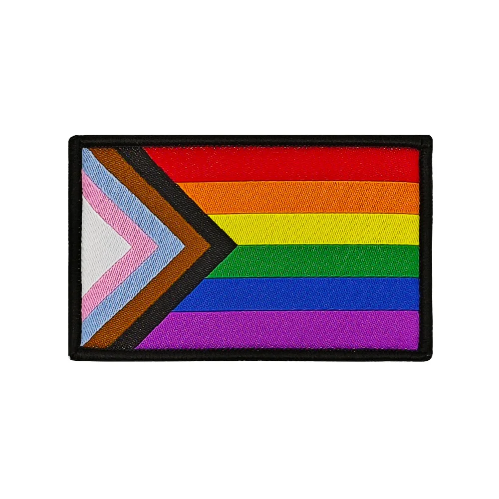 Pegatinas tejidas de goma de PVC de alta calidad, multicolor, Bandera de arcoíris, parches mágicos para ropa, insignias de pegamento, apliques de mochila - imagen 5