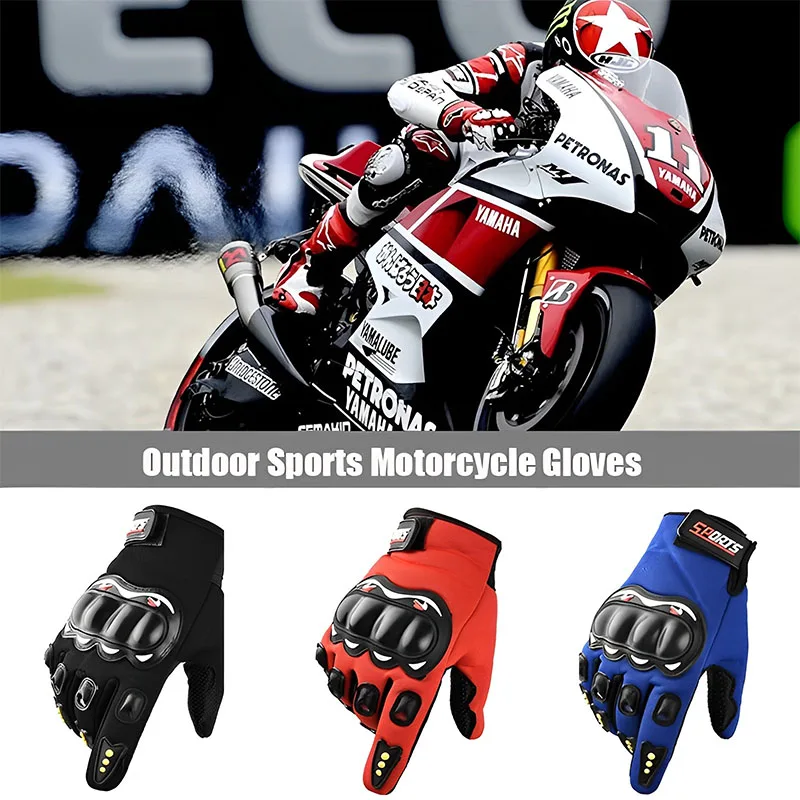 Guantes de motocicleta transpirables con dedos completos, guantes de carcasa dura para carreras, protección para deportes al aire libre, guantes para montar en bicicleta de cross - imagen 3