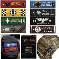 Parche de PVC de templario negro de 40K, fuerzas armadas imperiales forjadas, el emperador protege el juego mochila periférica, llavero decorativo