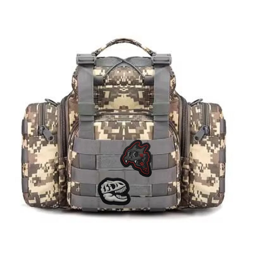 Sombrero de estrella de cinco puntas de PVC 3D para exteriores, ardillas y Calaveras, parches de gancho y bucle, rojo, amarillo, blanco y negro - imagen 3