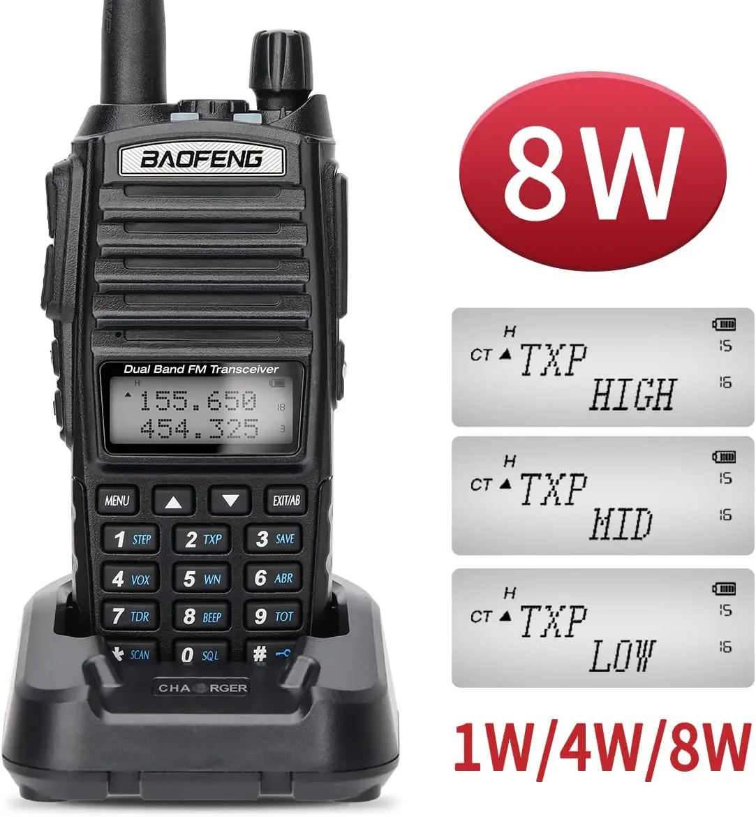 Baofeng UV 82 Walkie Talkie Real 5W 8W Ham Radio Comunicador Dual PTT Largo Alcance 2 vías Portátil FM Amateur Radio Station - imagen 3