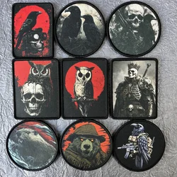 Parche calavera cuervo táctico – Velcro para equipamiento militar